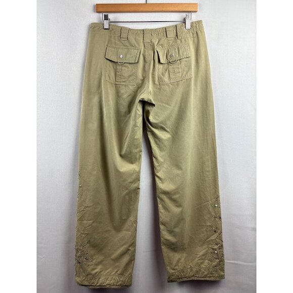 The Original Arizona Jean Co. Womens Khaki Cargo Pants Size 7 With Embroidered D - Picture 2 of 7